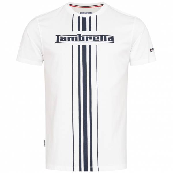 Lambretta Stripe Print Herren T-Shirt SS5266-WHITE