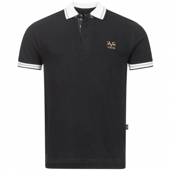 19V69 Versace 1969 Ricamo Retro Herren Polo-Shirt VI20SS0006B schwarz