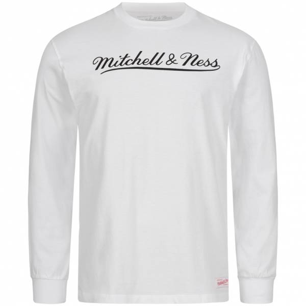 Mitchell & Ness Script Heren Shirt met lange mouw MN-BRA-SCRPTLOGOLST-BRA-WHTBLK