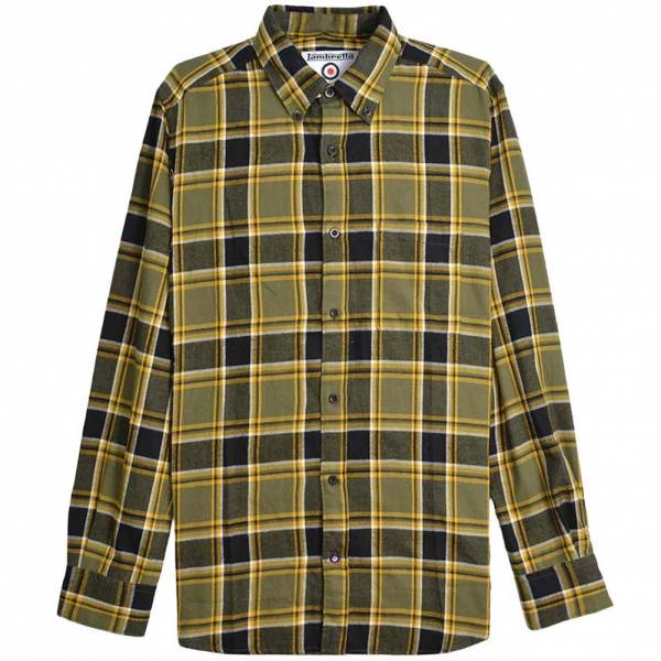 Lambretta Brushed Check Shirt Herren Langarmhemd RWIS1464-KHAKI