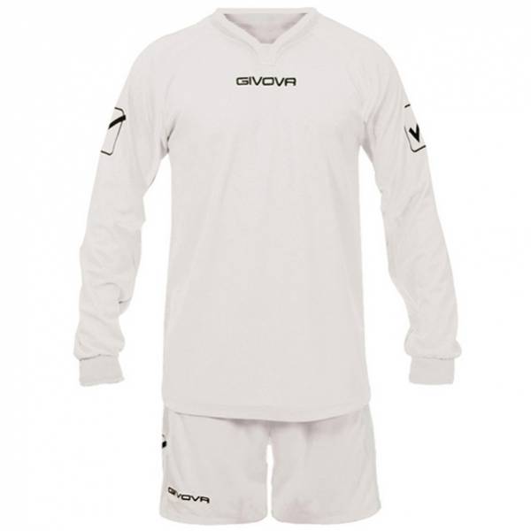 Givova Football Set Long-sleeved Jersey with Shorts leader white