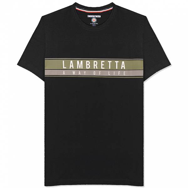 Lambretta Chest Stripe Hombre Camiseta SS0157-BLK