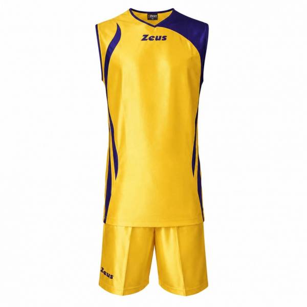 Zeus Kit Saett Uomo Maglia da basket + Shorts giallo/blu