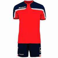 Maillot de foot Givova avec Short Kit America rouge / bleu marine