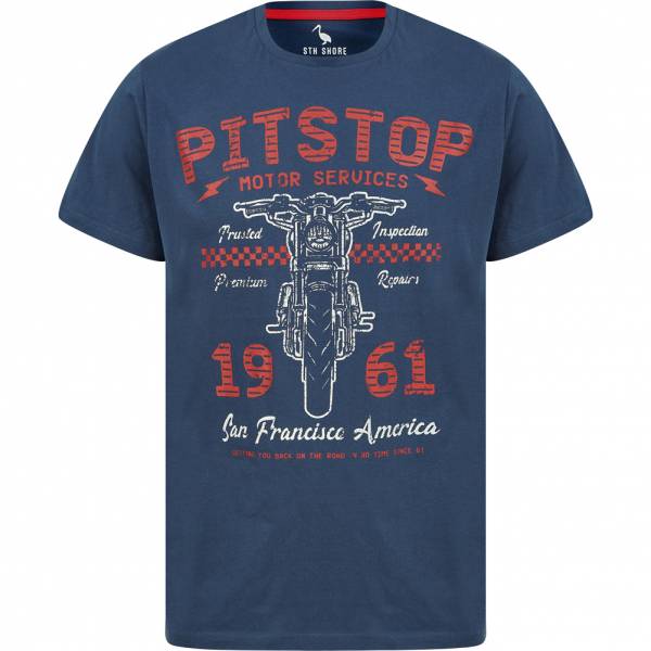 Sth. Shore Pitstop Hommes T-shirt 1C18090 Insigne Bleu