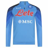 SSC Neapel EA7 Emporio Armani Cremallera 1/4 Hombre Sudadera de entrenamiento azul EASSCN23T05-AZZURRO