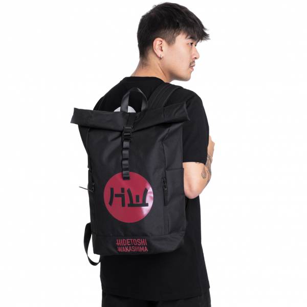 HIDETOSHI WAKASHIMA &quot;Musashino&quot; Rolltop Backpack black/red