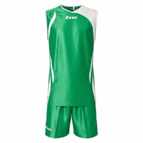 Zeus Kit Saett Uomo Maglia da basket + Shorts verde/bianco