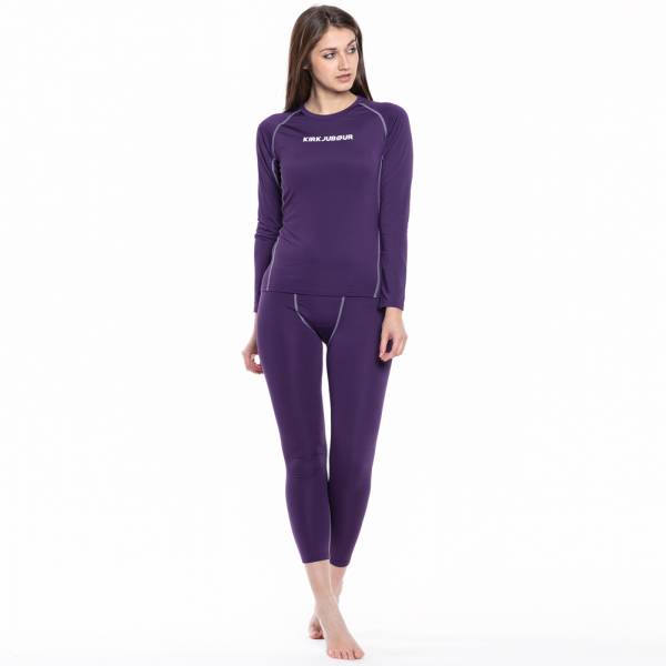 KIRKJUBØUR® "Hafjall" Mujer Conjunto de ropa interior térmica 2 piezas morado
