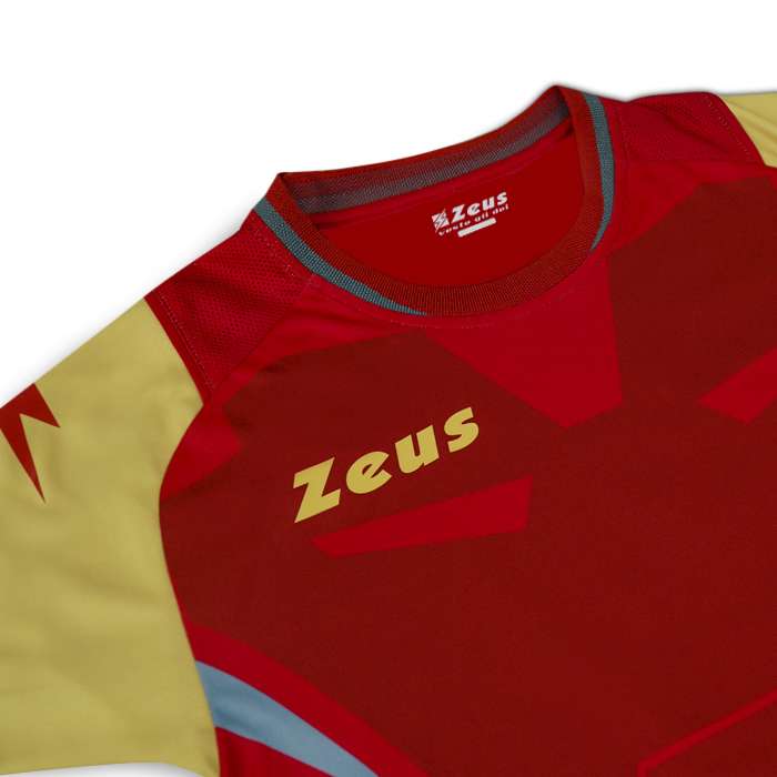 Zeus Kit Hero Football Kit with Shorts red gold