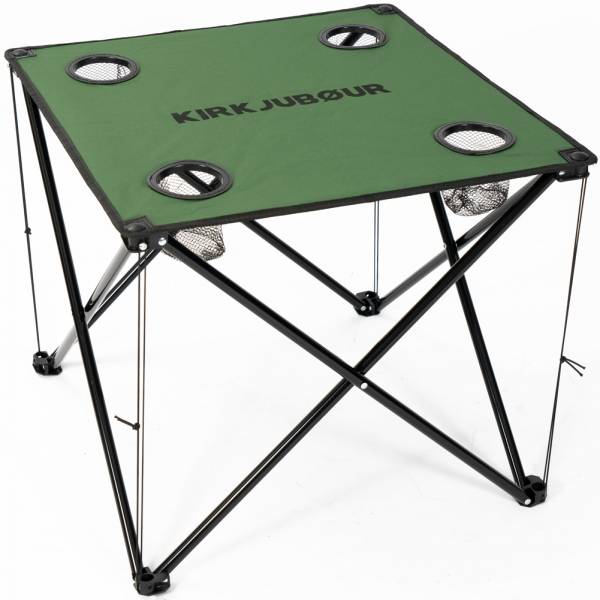 KIRKJUBØUR® &quot;Solkatt&quot; mesa de camping plegable verde