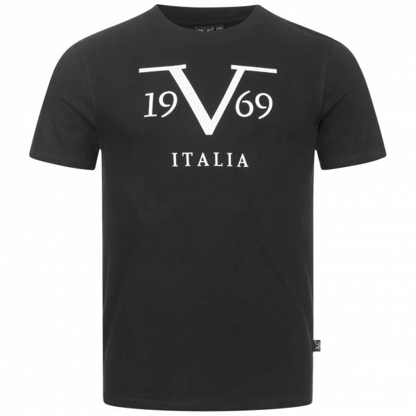 19V69 Versace 1969 Big Logo Stampato Mężczyźni T-shirt VI20SS0011B czarny
