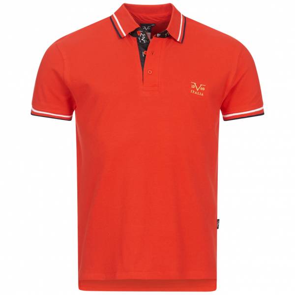 19V69 versace 1969 ricamo retro mężczyźni rekreacyjna koszulka polo vi20ss0006a czerwony