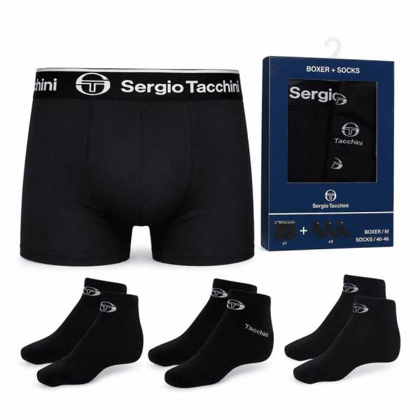 Sergio Tacchini Hombre Conjunto: Calzoncillos bóxer + 3 pares Calcetines cortos AA50049904
