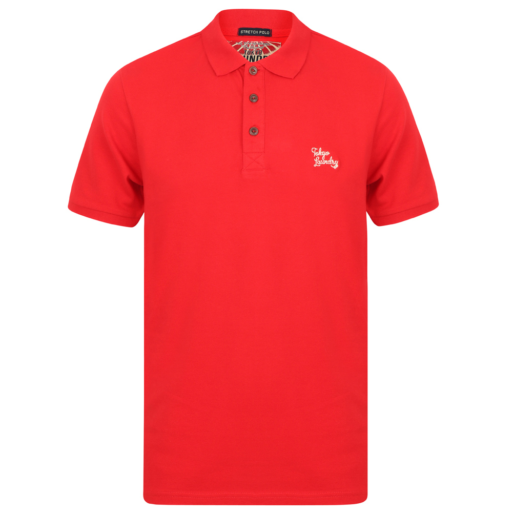 Tokyo Laundry Roseville Cotton Pique Men's Polo Shirt 1X10922 Red ...