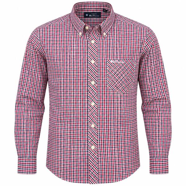 BEN SHERMAN Gingham Herren Langarmhemd 1013894-RED