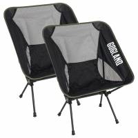 GOGLAND foldable Camping Chair Pack of 2 black/army green