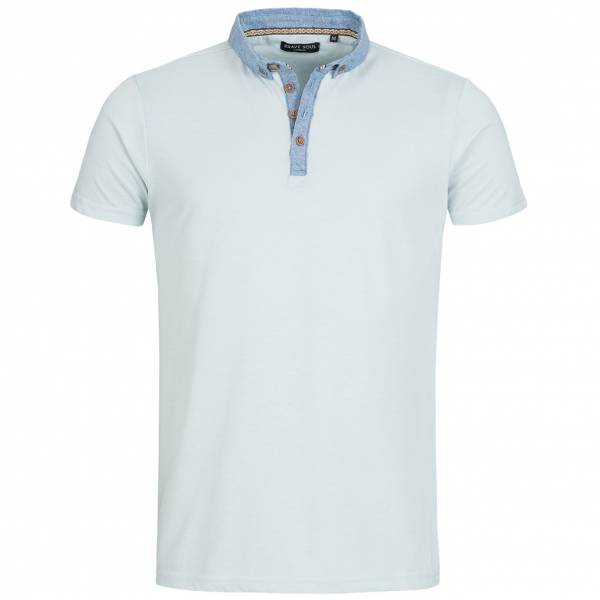 BRAVE SOUL Chimera Herren Denim Chambray Polo-Shirt MTS-69CHIMERAI Baby Blue