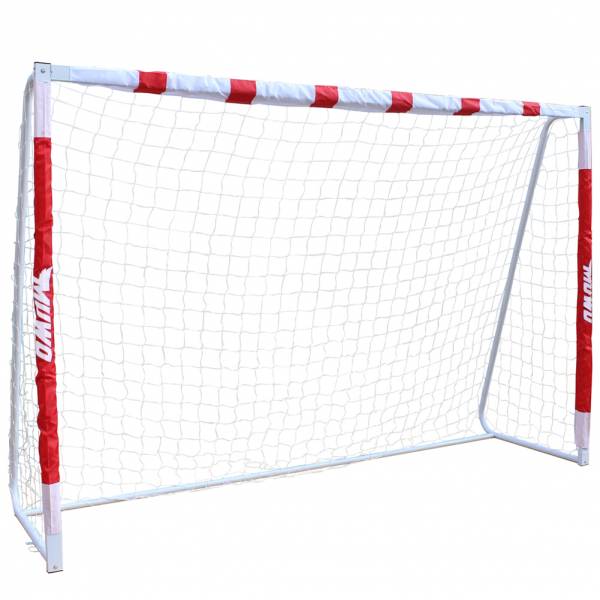 MUWO Grande cage de football en acier 3 x 2 m rouge/blanc