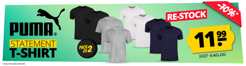 PUMA Statement Tees pack of 2 only 11,99 €