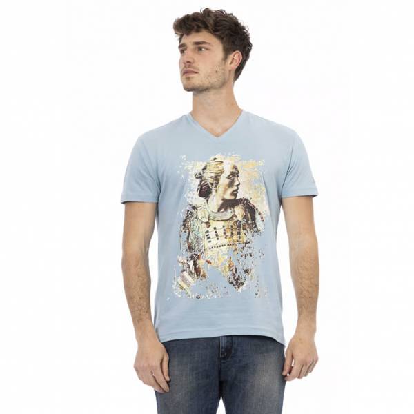 TRUSSARDI Action Men Conqueror V-neck T-shirt Light Blue 2AT108007