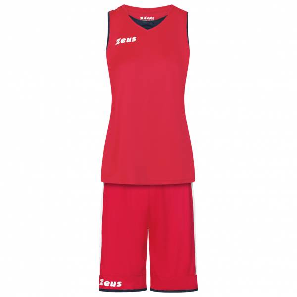 Zeus Kit Flora Donna Maglia da basket con shorts rosso