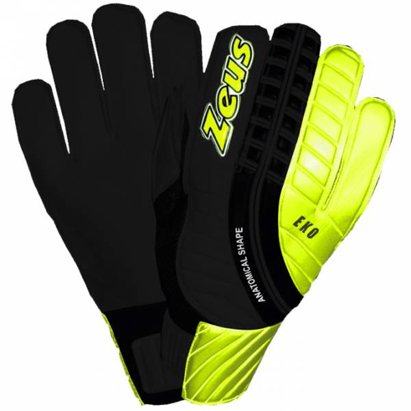 Zeus Eko Gants du gardien de but noir jaune fluo