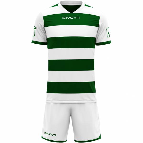 Givova Conjunto de rugby Camiseta con pantalones cortos blanco/verde