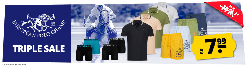 EUROPEAN POLO CHAMP Triple Sale ab 7,99 €