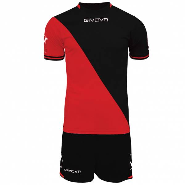Givova Soccer Set Jersey with Short Kit Craft black / red