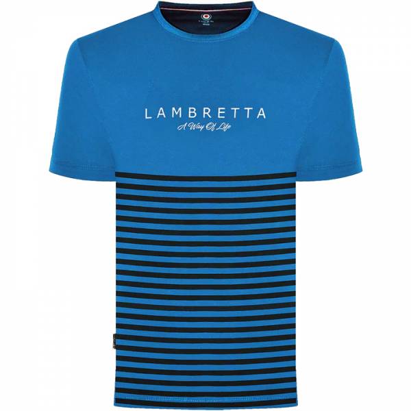 Lambretta Striped Mężczyźni T-shirt SS0017-DK BLU