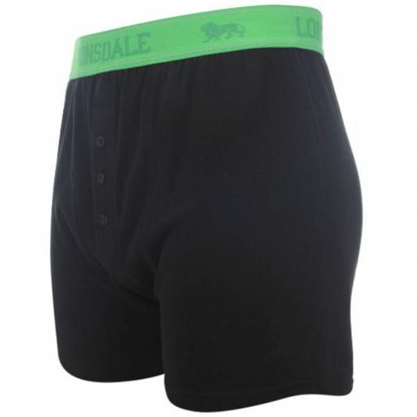 Caleçon Lonsdale 2 pièces noir-vert avec intervention