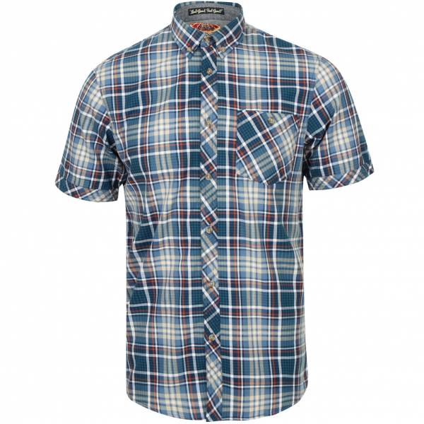 Tokyo Laundry Stafford Heren Geruit overhemd 1H10586 Rivera Blue