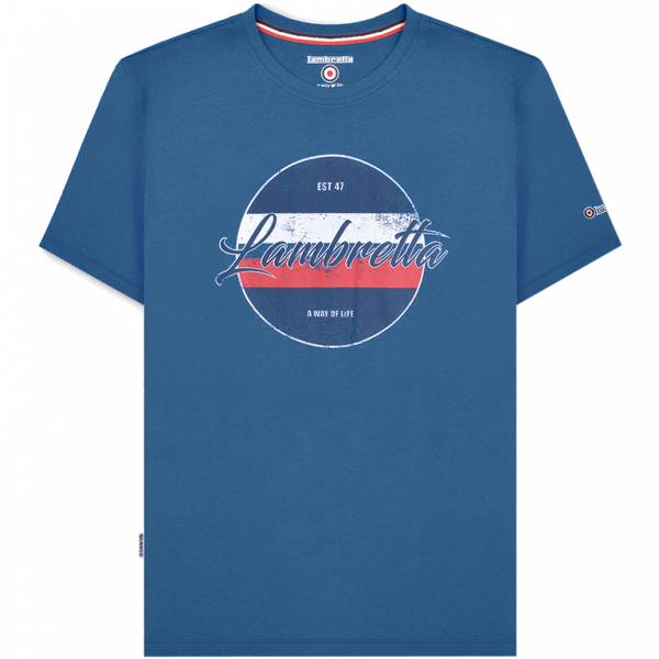 Lambretta Vintage Print Hommes T-shirt SS1010-DK BLEU