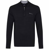 BEN SHERMAN Funnel Neck 1/4 Zip Mężczyźni Bluza 0072165-ANTRACYT