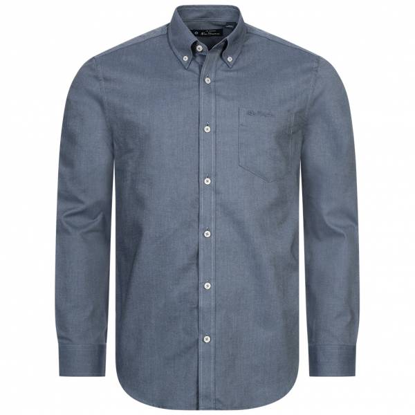 BEN SHERMAN Oxford Men Long-sleeved Shirt 0077857-DARKBLUE