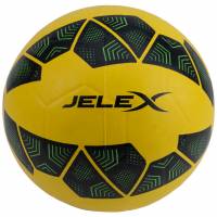 JELEX Bolzplatzheld Pallone da calcio in gomma nero-giallo