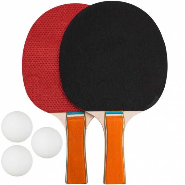 JELEX Topspin Set of 2 table tennis rackets with 3 balls