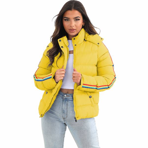 BRAVE SOUL Rainbow Femmes Veste d'hiver matelassée LJK-HOPRAINBOW JAUNE