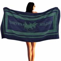Harvey Miller Polo Club 140 x 70 Strandtuch mit Gymbag HRM4432 Green/Navy