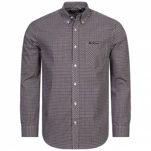 BEN SHERMAN Gingham Hommes Chemise à manches longues 0077860-VIN