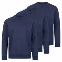 RUSSELL Authentic Melange Sweat Hombre Sudadera Pack de 3 0R260M0-Índigo-Melange