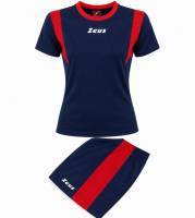 Zeus Kit Milly Damen Sport Trikot + Shorts blu/rosso/bianco