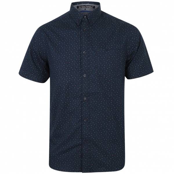 Tokyo Laundry Fallbrook Triangle Print Herren Kurzarm Hemd 1H10764 Navy