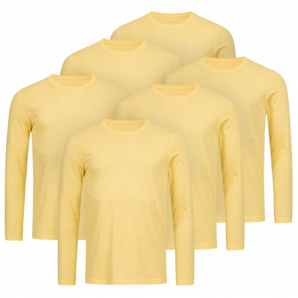 RUSSELL Longsleeve Tee 6er-Pack Herren Shirt 0R167M0-Yellow-Marl