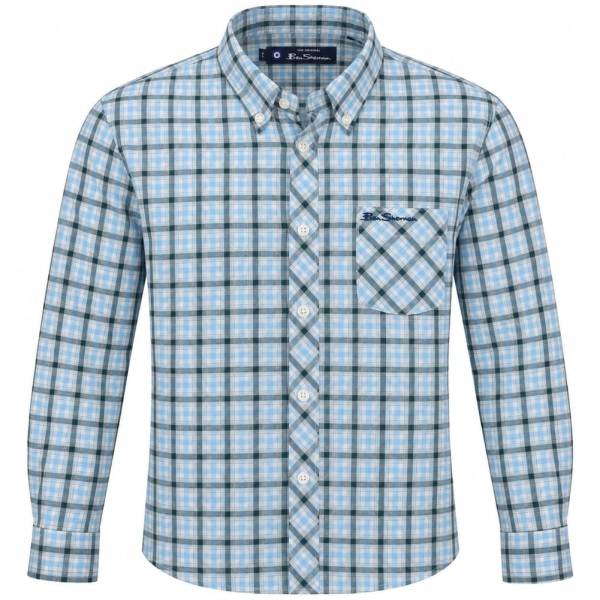 BEN SHERMAN Gingham Herren Langarmhemd 1013895-SKYBLUE