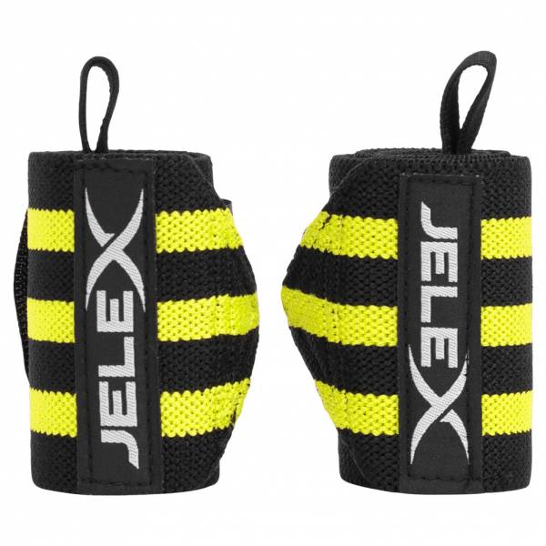 JELEX Strong Muñequeras de fitness negro-amarillo