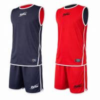 Zeus Kit Doppio Basketball Wende Trikot + Shorts blu/rosso
