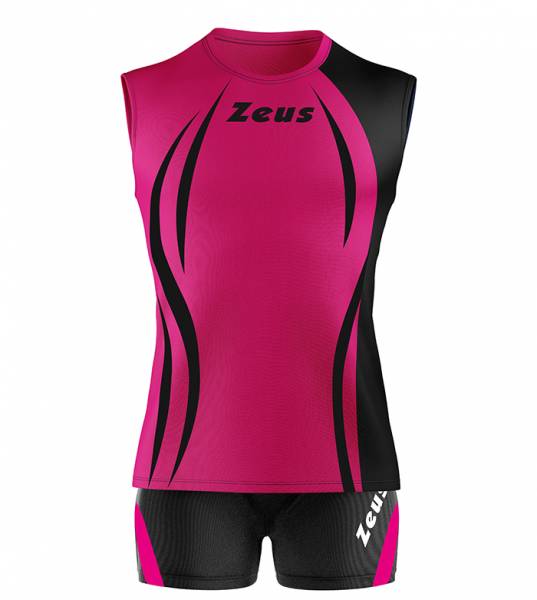 Zeus Kit Klima Damen Sport Trikot + Shorts fucsia/nero
