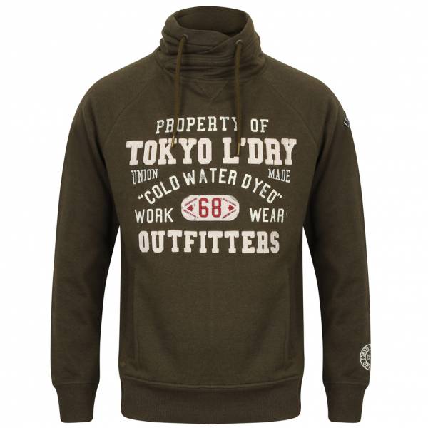 Tokyo Laundry Maplewood Funnel Neck Hoodie Men's Pullover 1D9596 Tokyo Olive